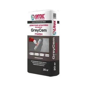 Шпатлевка цементная Литокс фасадная GreyCem 20 кг (63)